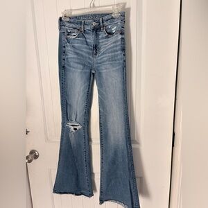 American Eagle Super Hi-Rise Flare Jeans- Size 00 Regular
